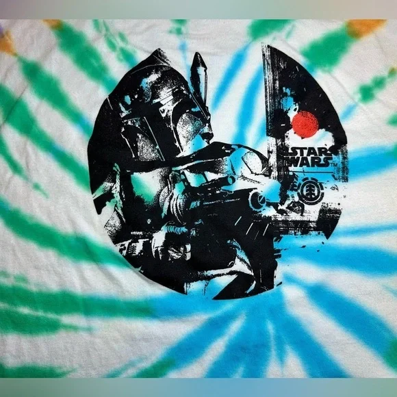 Element x Star Wars Men's T-Shirt White Multicolor Tie-Dye Size S/P​​​​ - Picture 10 of 10